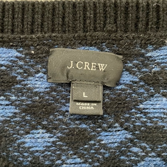 J Crew Mens checkered wool sweater, large - Picture 4 of 4
